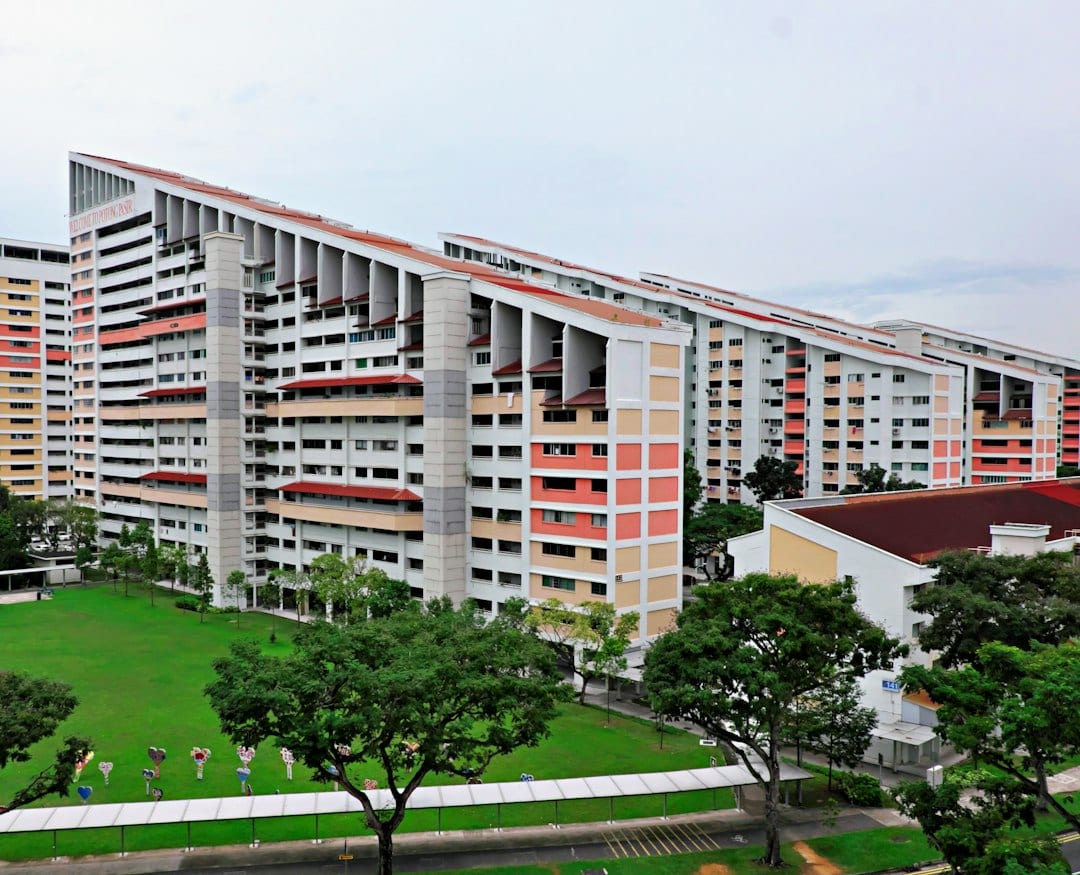 Aerial view of a Singapore HDB apartment block
